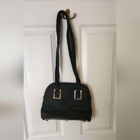 Source Unknown Handbags - Source Unknown Black Shoulder Bag with Silver Accents 13 Inch Strap.